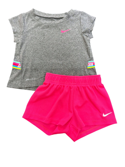 Nike Gray Pink Dri-Fit Outfit Set (18M)