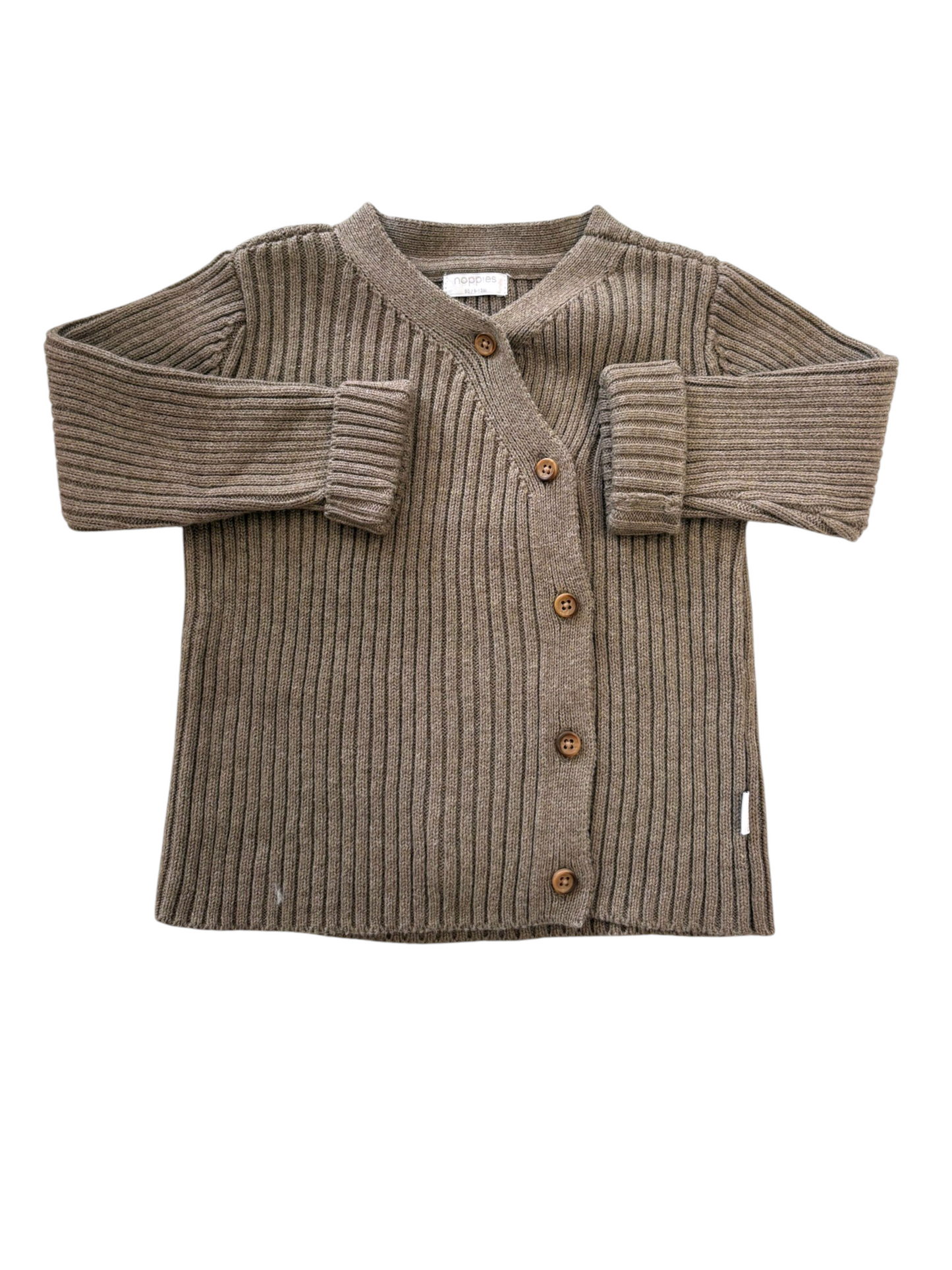Noppies Unisex Brown Ribbed Knit Set, 9-12M / 80 - second hand baby clothing