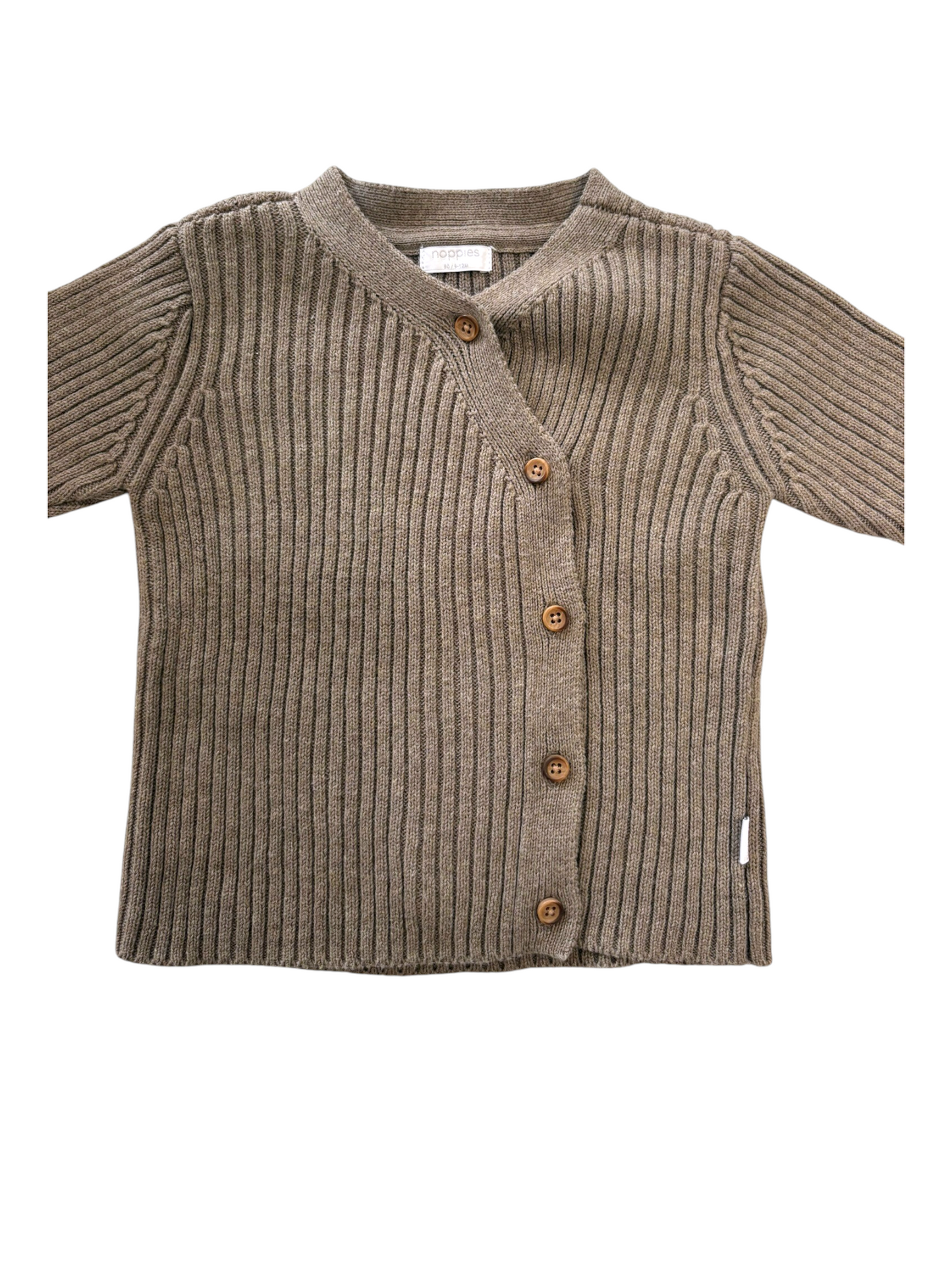 Noppies Unisex Brown Ribbed Knit Set, 9-12M / 80 - second hand baby clothing