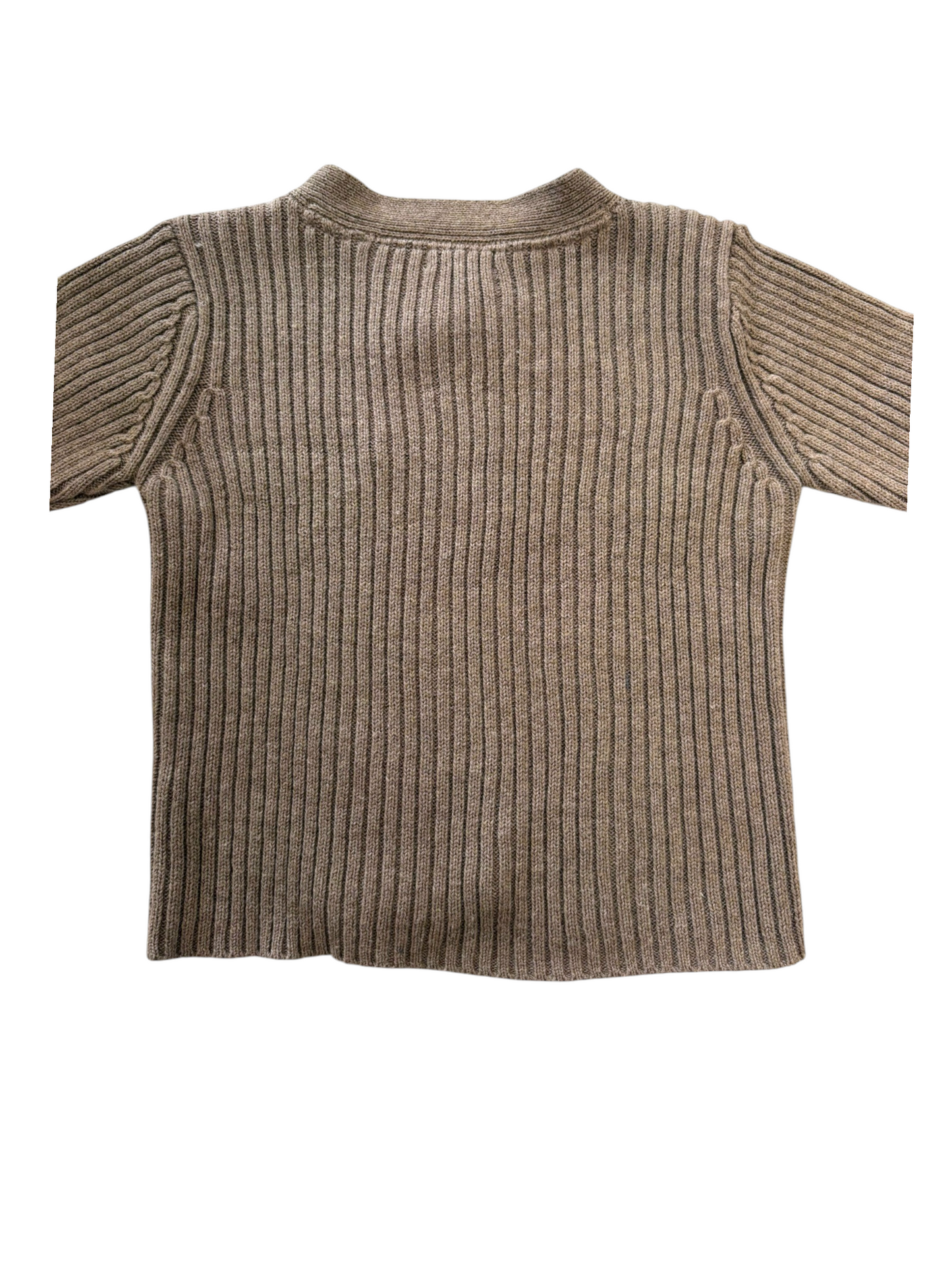 Noppies Unisex Brown Ribbed Knit Set, 9-12M / 80 - second hand baby clothing