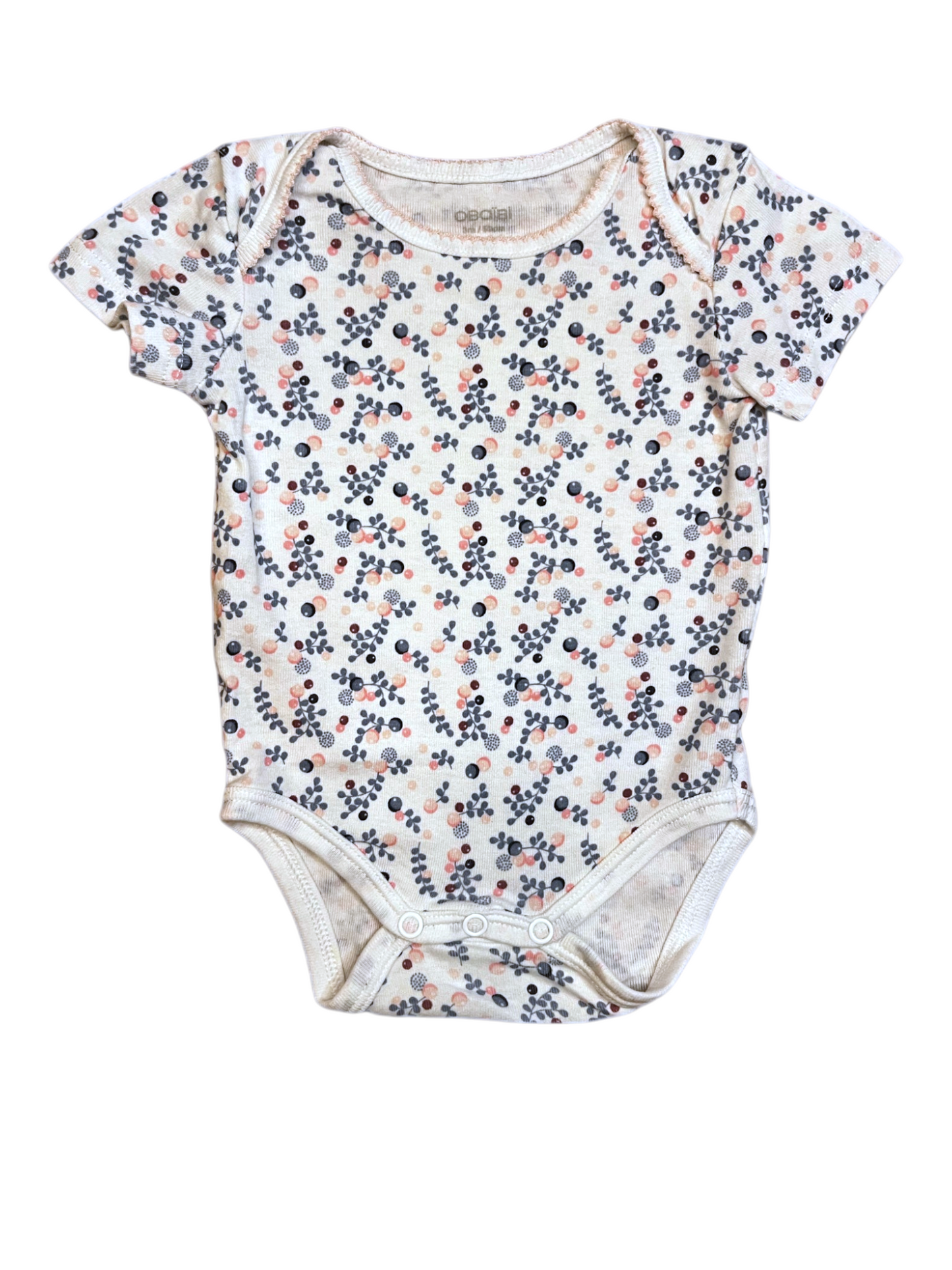 Obaïbi Envelope Neck Bodysuit, Short-Sleeved size 3M (59cm) - second hand baby clothing
