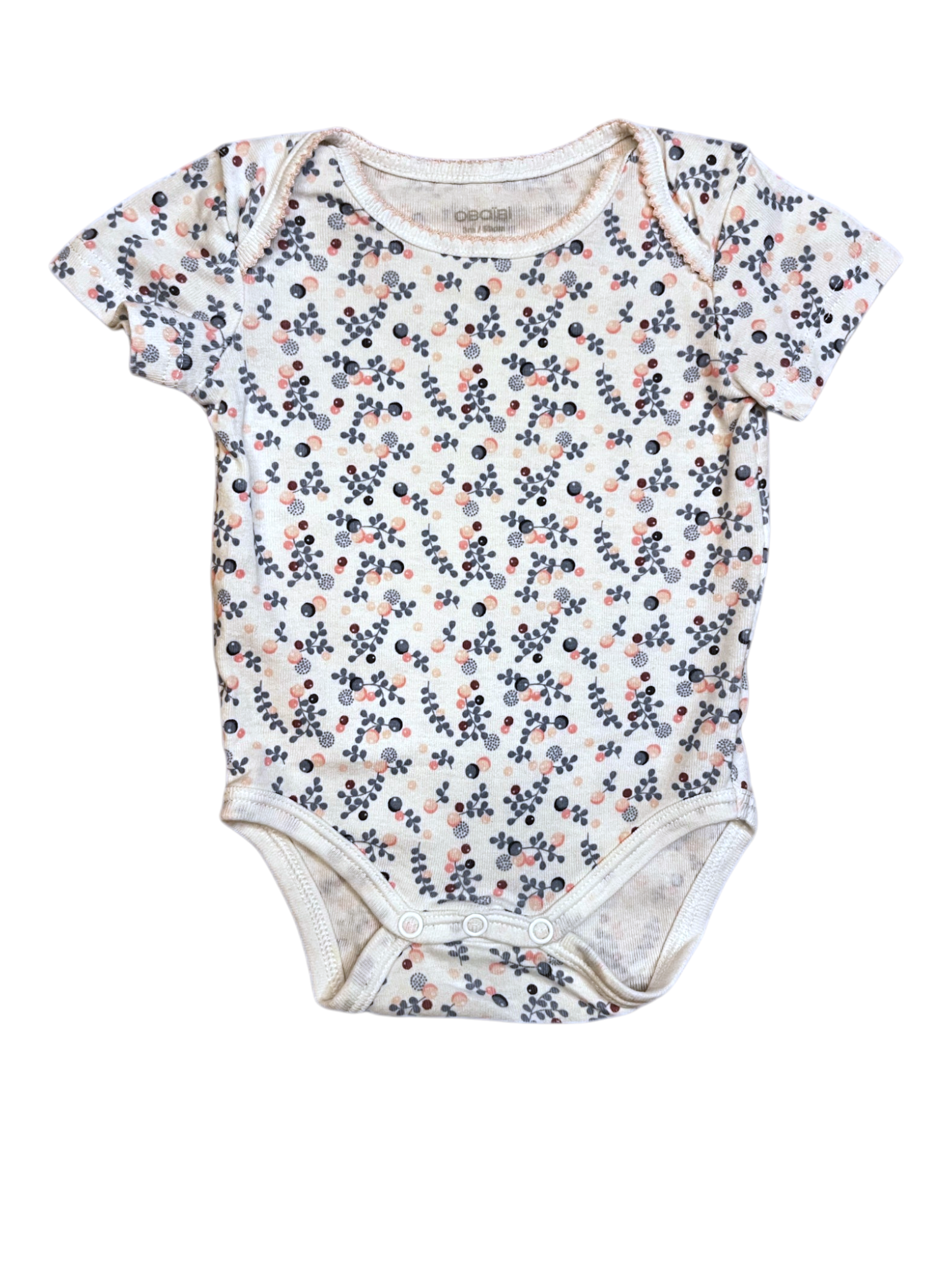 Obaïbi Envelope Neck Bodysuit, Short-Sleeved size 3M (59cm) - second hand baby clothing