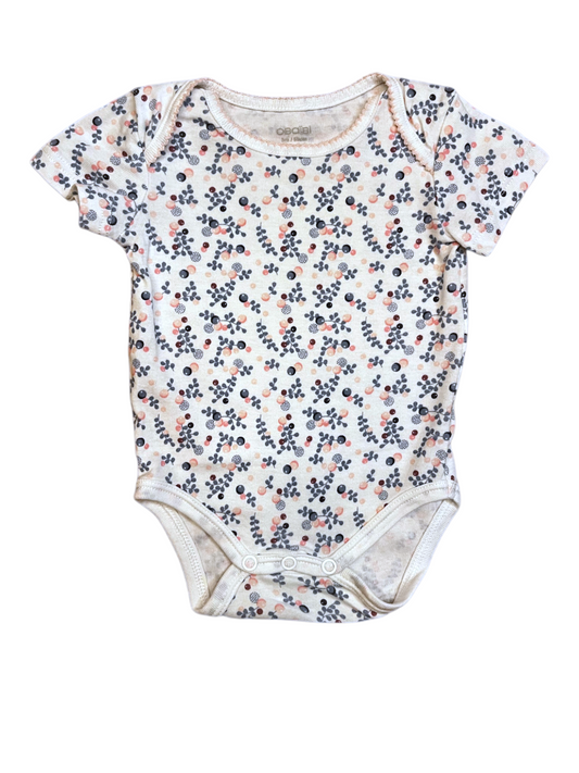 Obaïbi Envelope Neck Bodysuit, Short-Sleeved size 3M (59cm) - second hand baby clothing