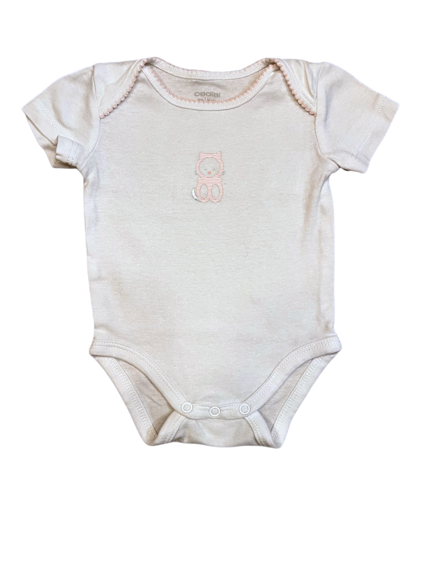 Obaïbi Envelope Neck Bodysuit, Short-Sleeved size 3M (59cm) - second hand baby clothing