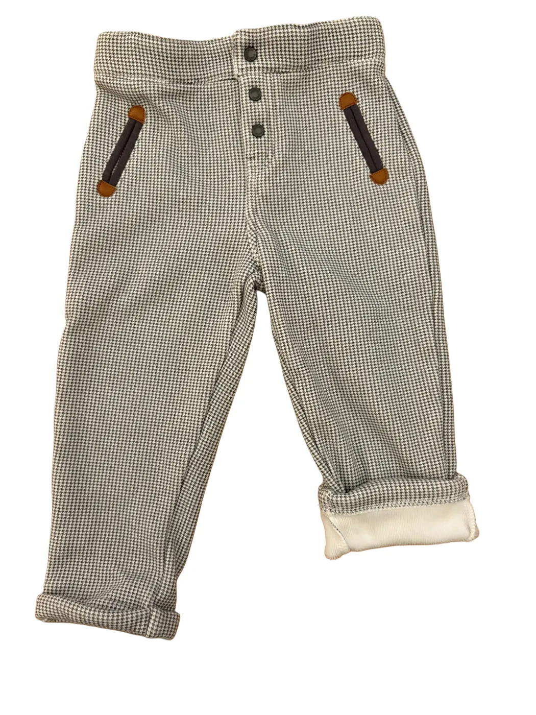 Obaibi Hose mit Hahnentrittmuster und Fleece-Futter (23M / 86)