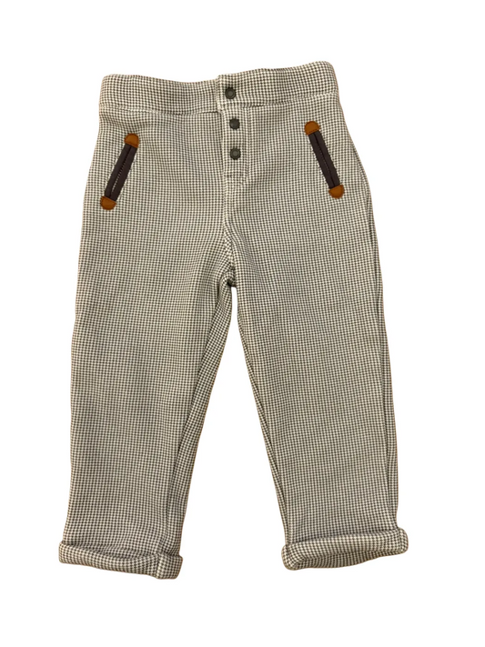 Pantalon Obaibi à motif pied-de-poule doublé polaire (23M / 86)