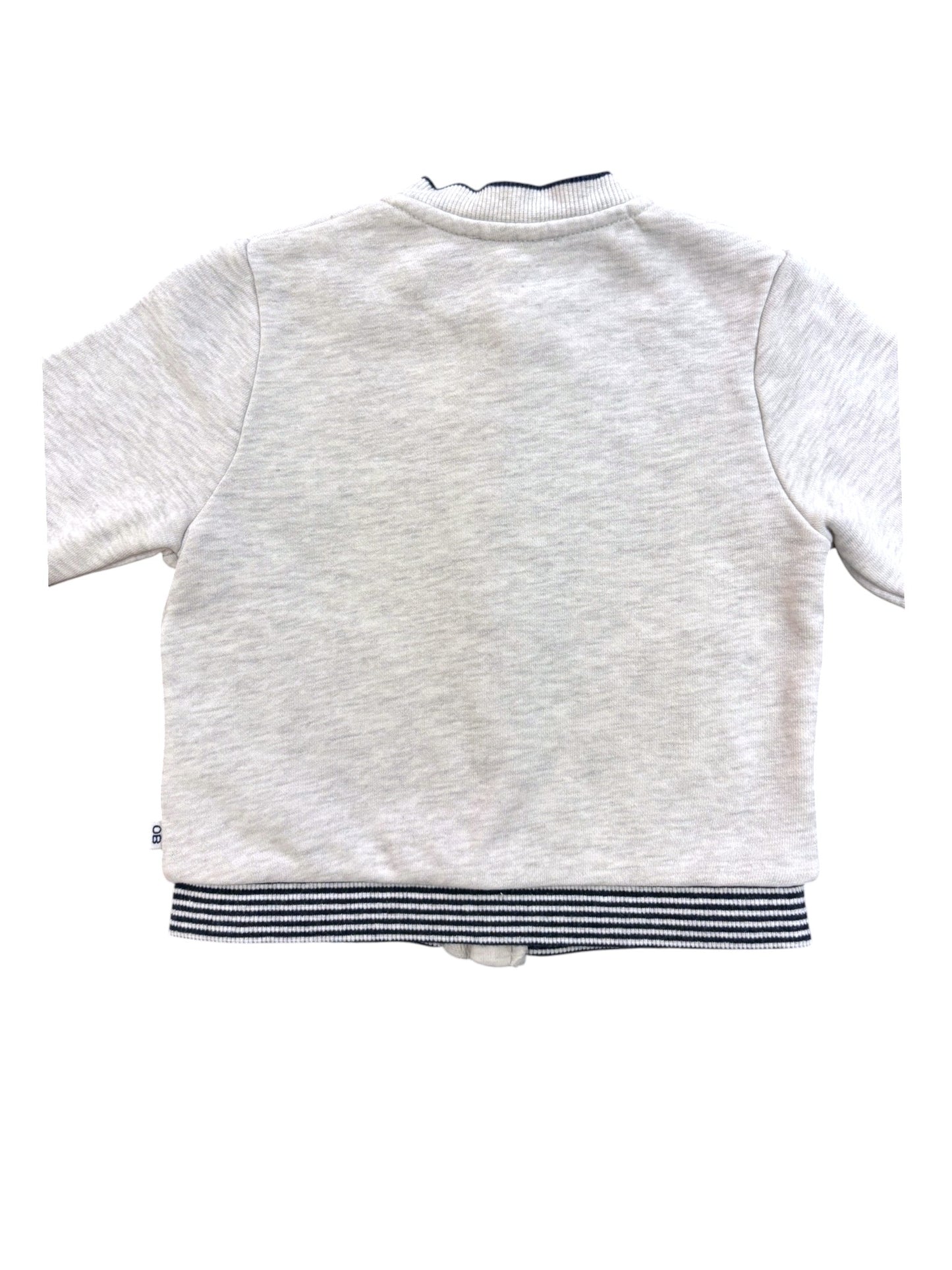 Veste zippée Obaibi rayée gris clair (12M)