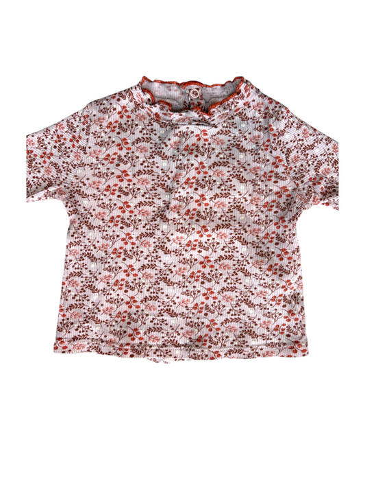 Obaïbi Floral Long-Sleeve Shirt size 6M - second hand baby clothing
