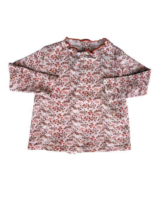 Obaïbi Floral Long-Sleeve Shirt size 6M - second hand baby clothing