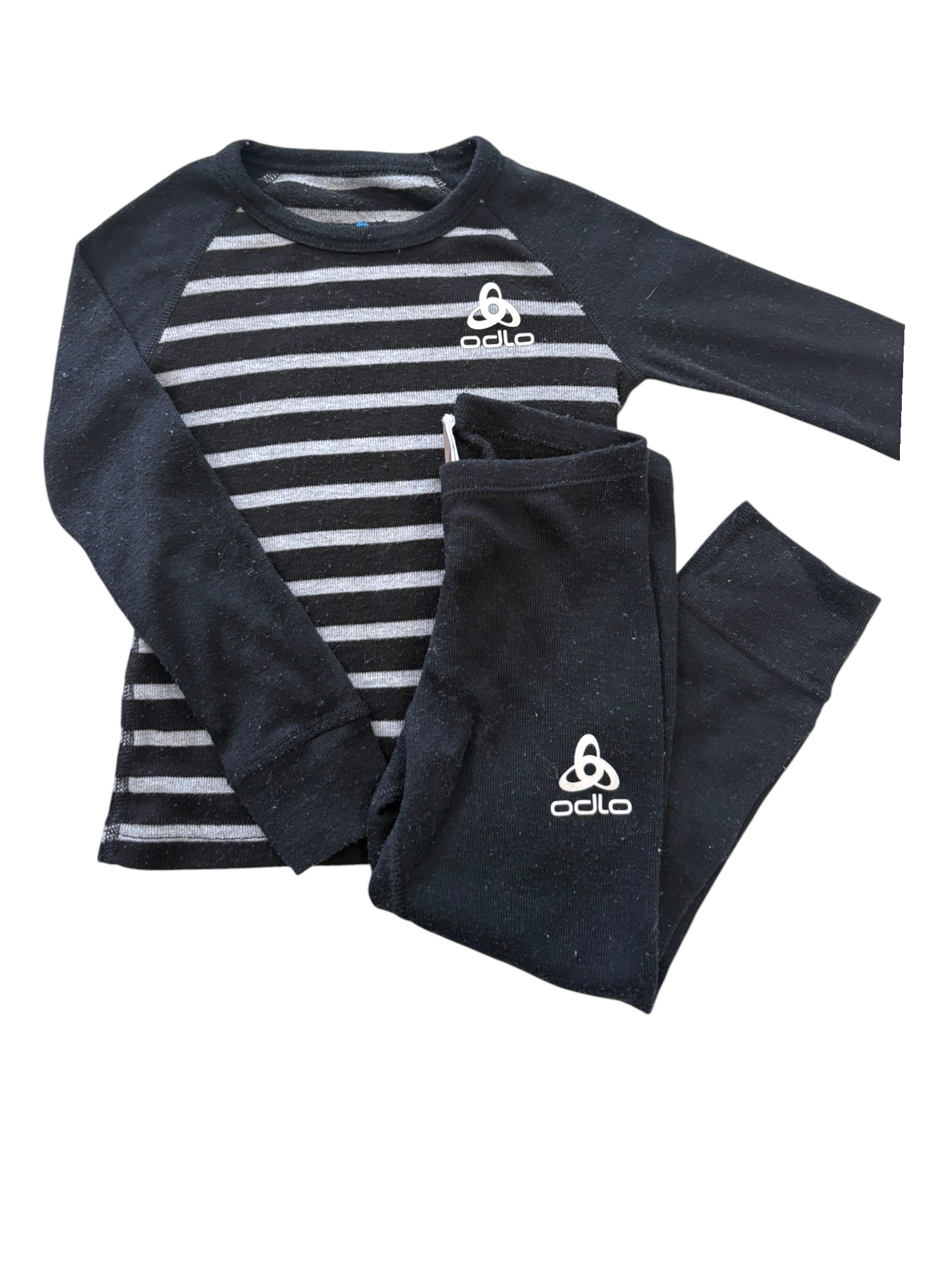 Odlo Unisex Black & Grey Stripe Base Layer Set, 92