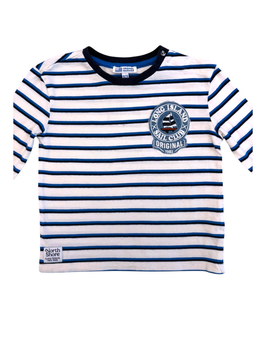 Original Marines Blue Stripes Sail Club Shirt size 18-24M - second hand baby clothing
