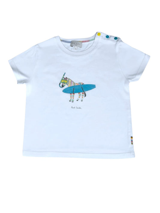 Paul Smith Zebra Surfing T-Shirt size 2Y - second hand baby clothing