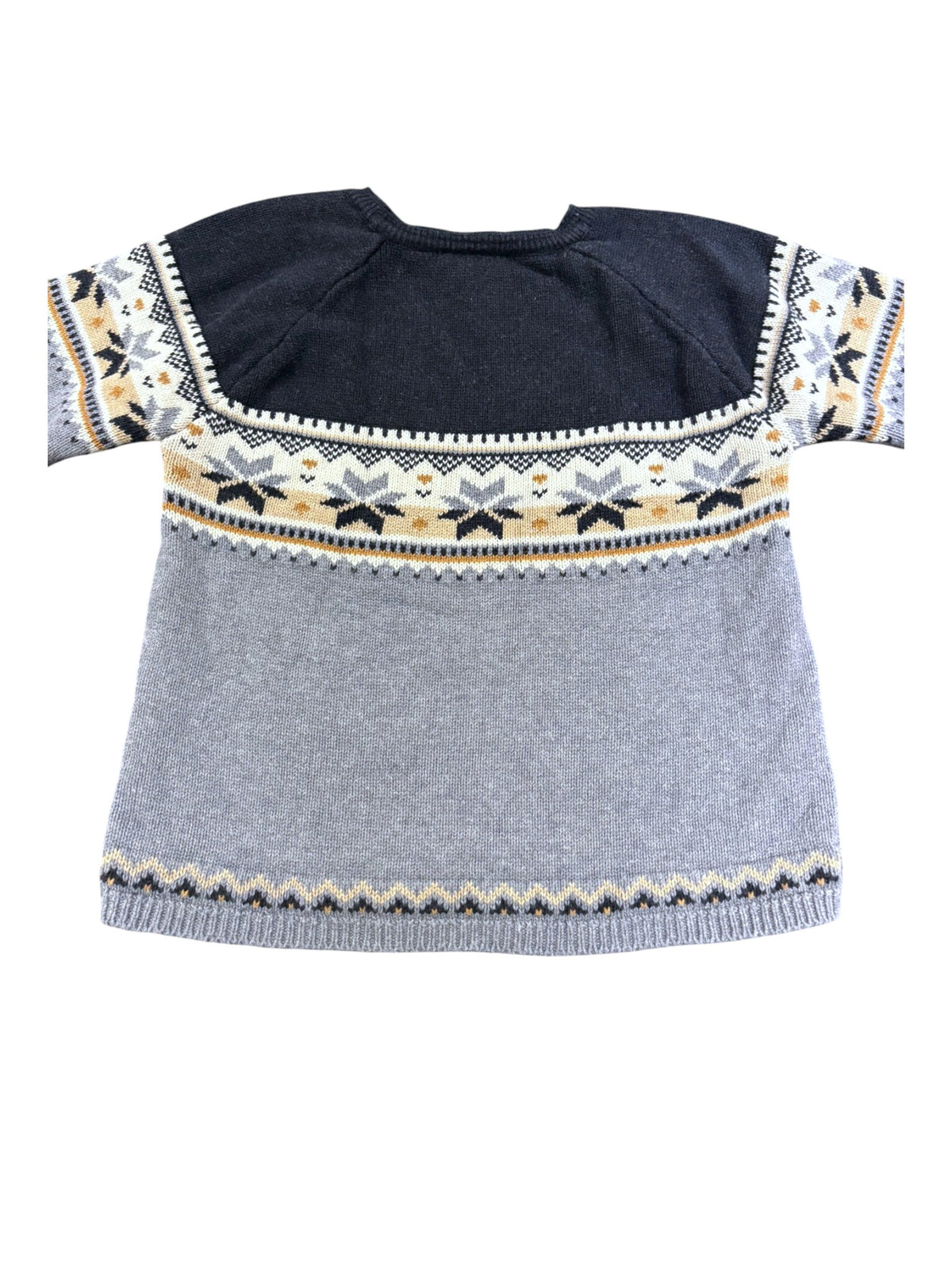 People Wear Organic Grey Nordic Jacquard Cotton Sweater, 3-4Y / 98-104 - second hand baby clothing