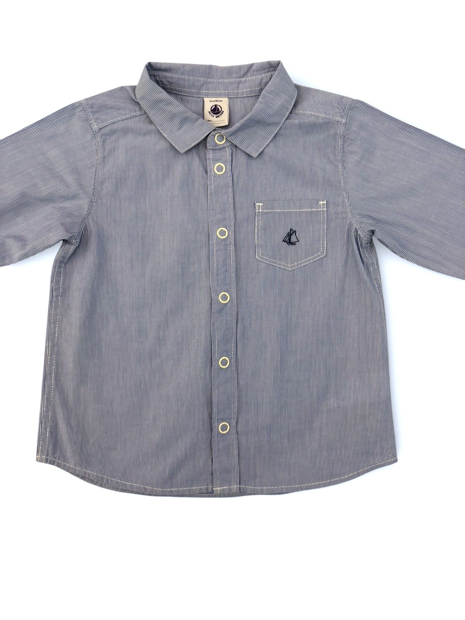 Petit Bateau Blue Pinstripe Shirt 2Y Second Hand | €14 | Blueberry
