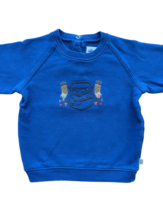 Petit Bateau Blue Logo Sweatshirt (2Y)