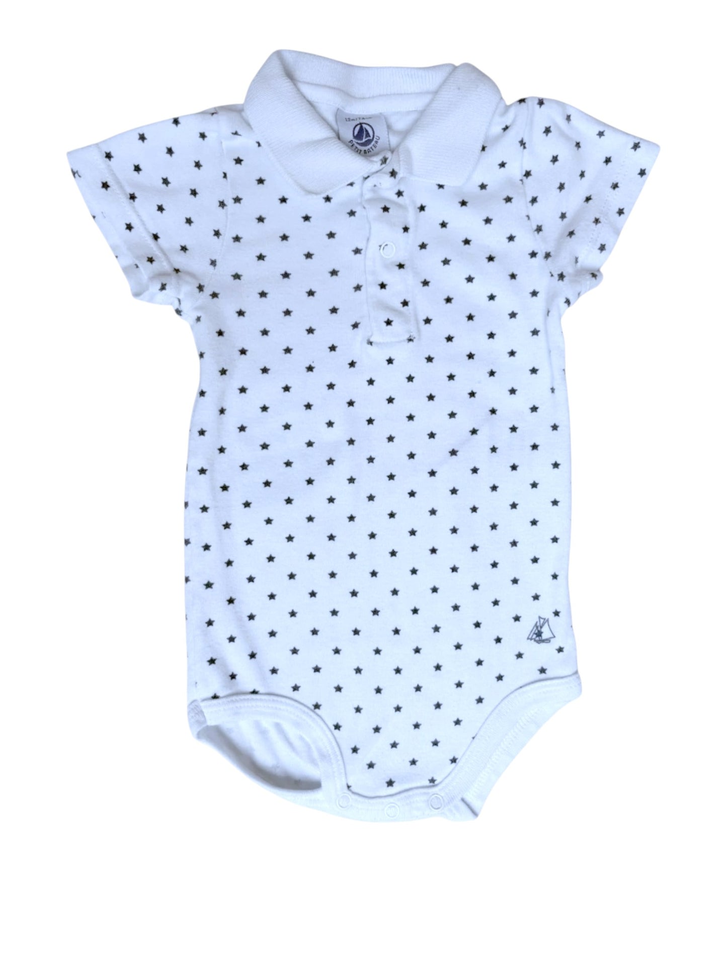 Petit Bateau Polo Bodysuit size 12M - second hand baby clothing