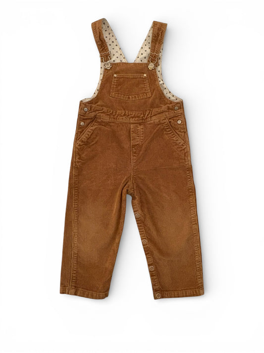Petit Bateau Brown Corduroy Overalls (18M)