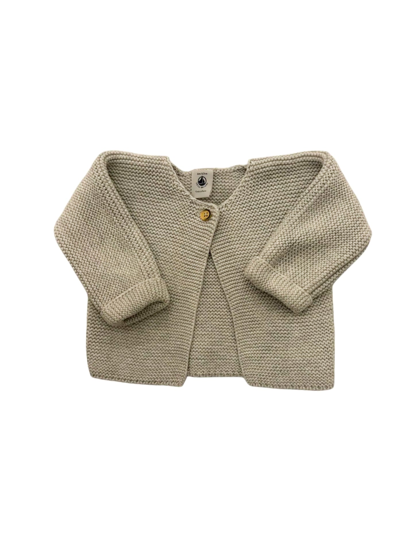 Petit Bateau Grey Knit Cardigan (6M)