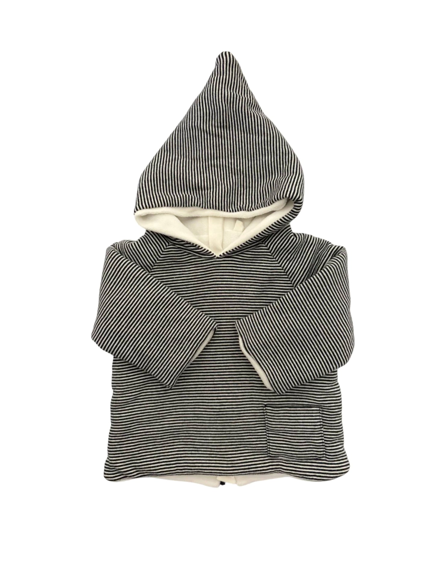 Petit Bateau Navy Striped Fleece Hoodie (3M)
