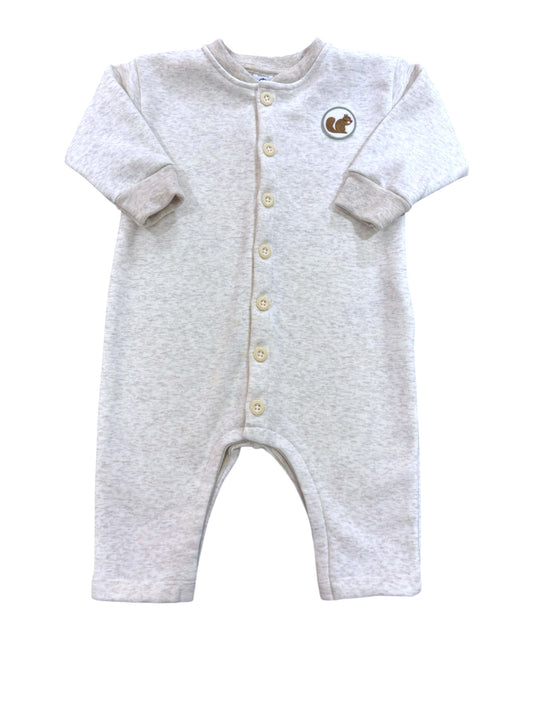 Petit Bateau Light Gray Raccoon Sleepsuit (18M)