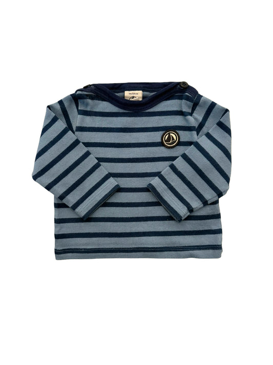 Petit Bateau Blue Striped Long-Sleeve T-Shirt (6M)