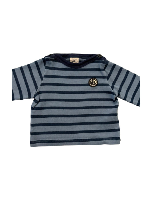 Petit Bateau Blue Striped Long-Sleeve T-Shirt (6M)