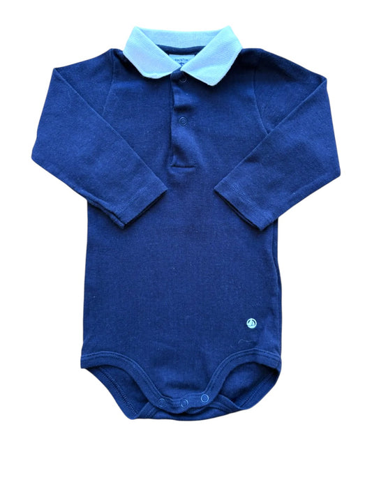 Petit Bateau Navy Polo Bodysuit (6M / 67)