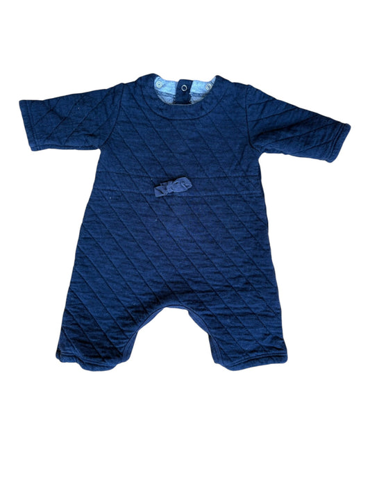 Petit Bateau Navy Quilted Romper (3M)