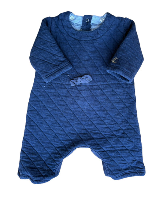Petit Bateau Navy Quilted Romper (3M)