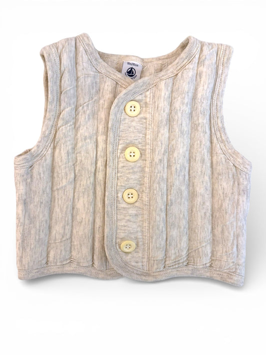 Petit Bateau Oatmeal Quilted Vest (18M / 81)