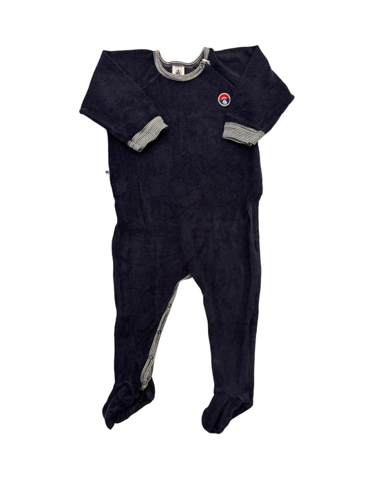 Petit Bateau Navy Fleece Pajamas (24M)