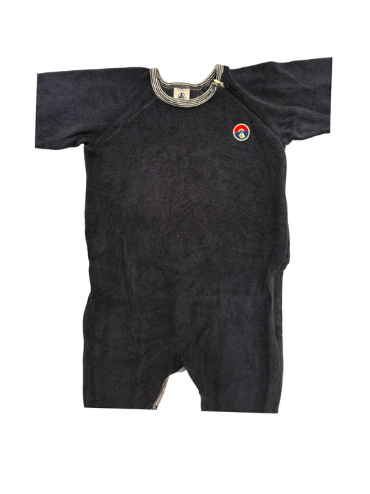 Petit Bateau Navy Fleece Pajamas (24M)