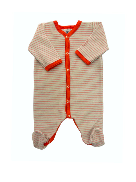Petit Bateau Striped Velour Pajamas (3M)
