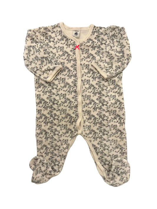 Petit Bateau Floral Velour Pajamas (12M)
