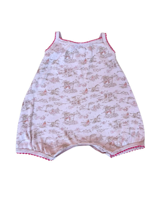 Petit Bateau Pink Prairie Strampler (6M)