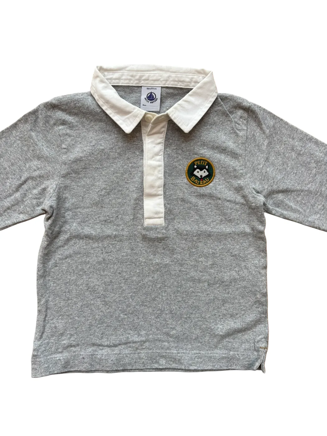 Polo Rugby Gris Petit Bateau (18M)