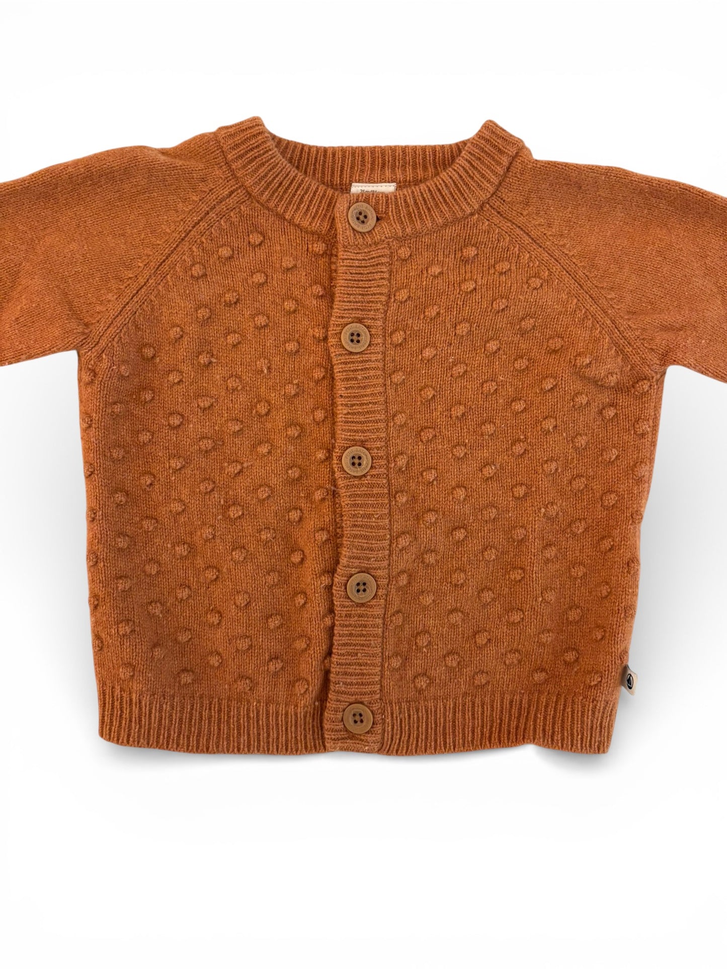 Petit Bateau Rust Bobble Knit Cardigan (24M / 86)