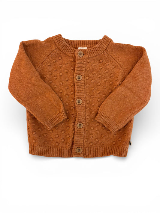Petit Bateau Rust Bobble Knit Cardigan (24M / 86)