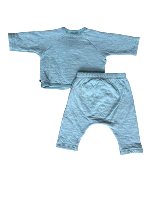 Petit Bateau Sage Quilted Outfit (3M)