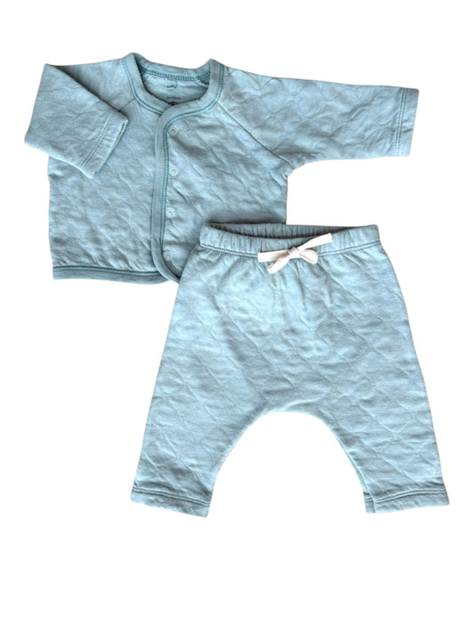 Petit Bateau Sage Quilted Outfit (3M)