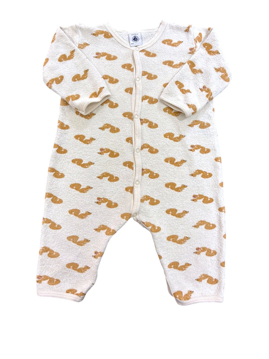 Petit Bateau Squirrel Terry Sleepsuit (12M)