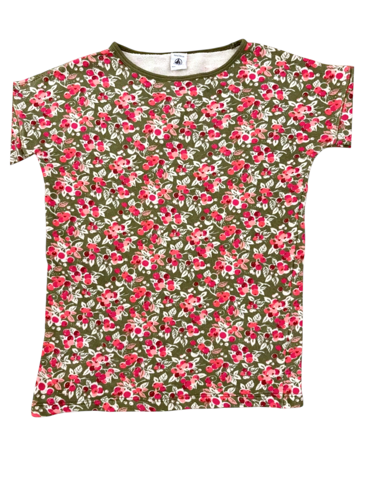 Petit Bateau Green Floral Tunic size 6Y - second hand baby clothing