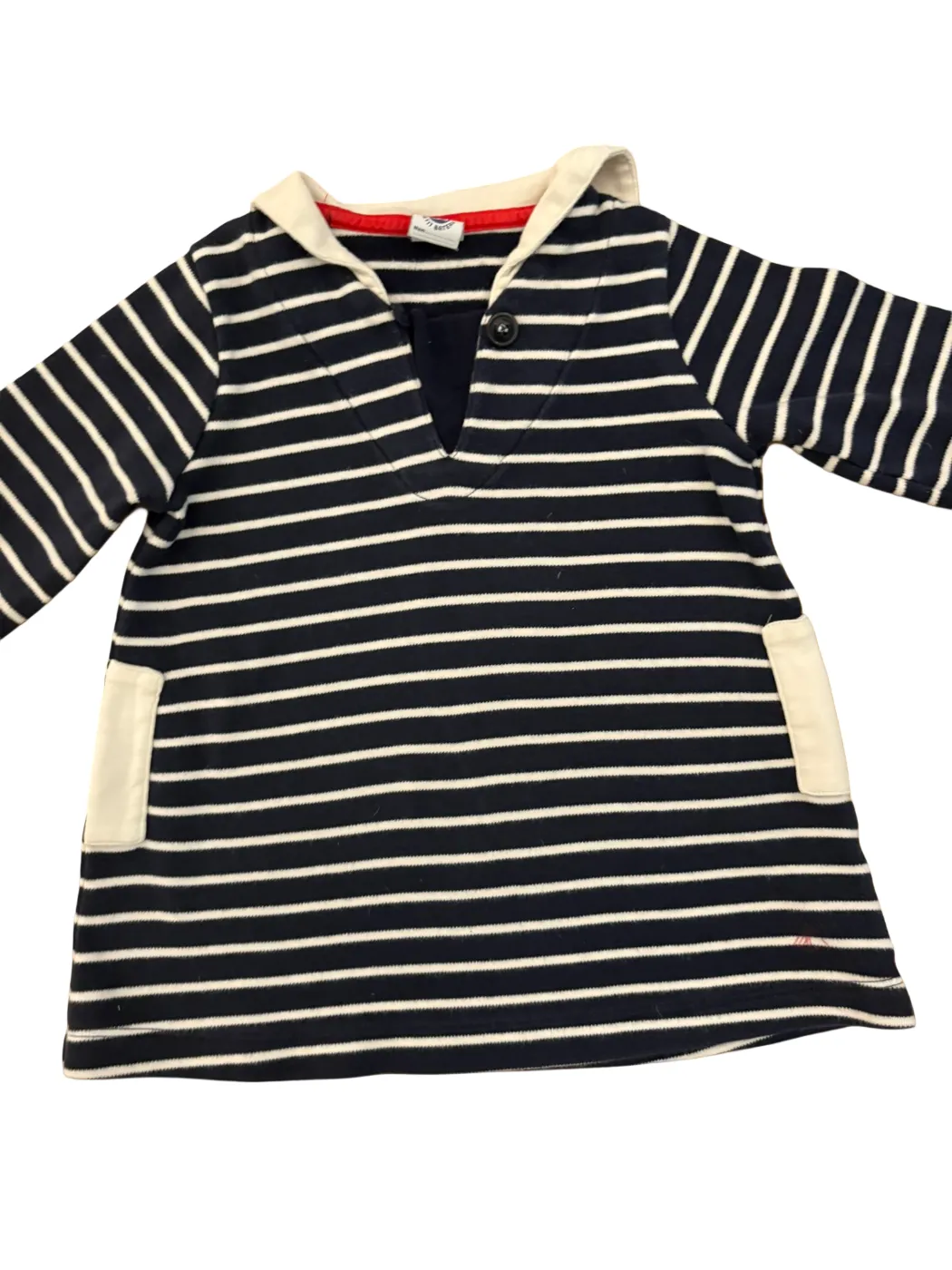 Petit Bateau Navy Striped Hooded Tunic (18M)
