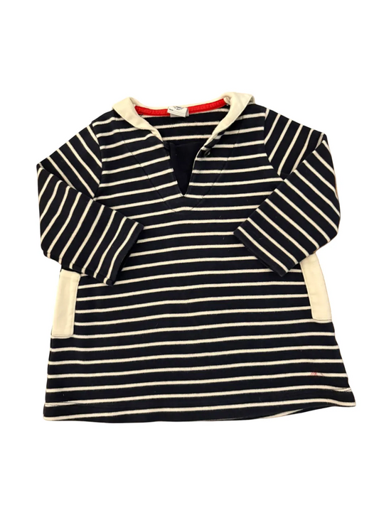 Petit Bateau Navy Striped Hooded Tunic (18M)