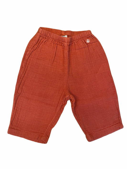Pantalon en gaze de coton Petit Bateau en Rouille (6M)