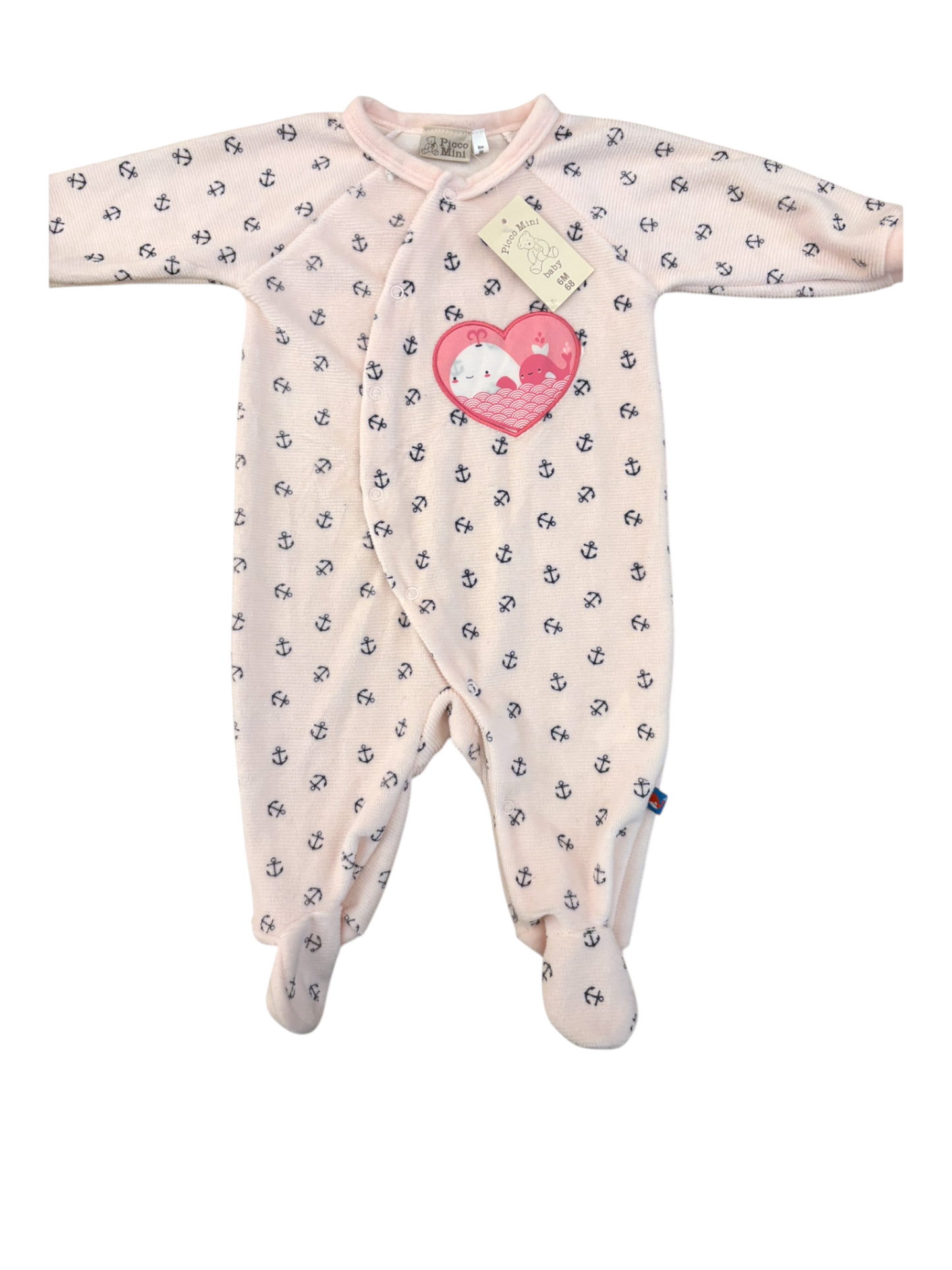 Picco Mini Pink Anchor Pajamas size 6M / 68 - second hand baby clothing