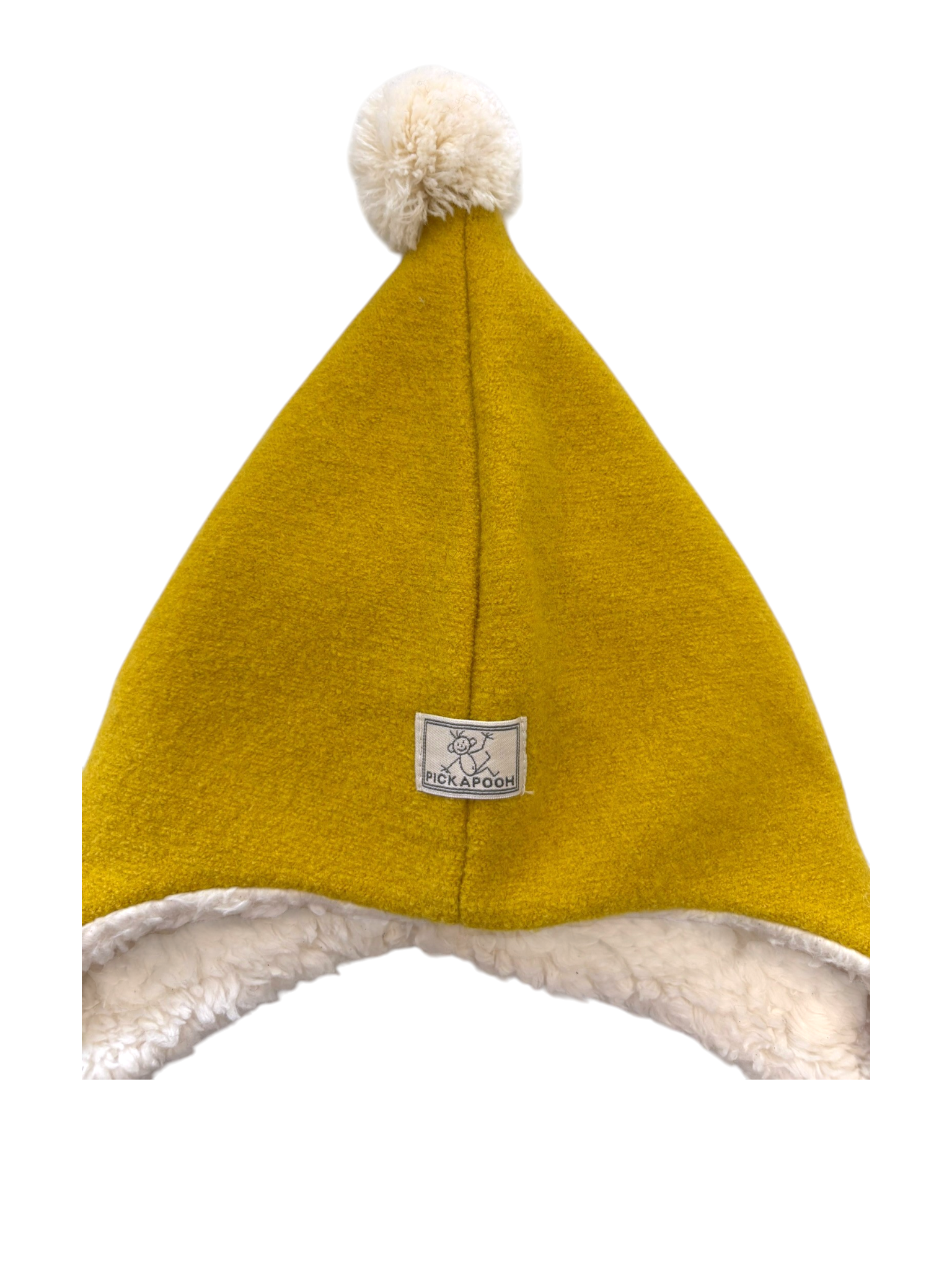 Pickapooh Unisex Mustard Wool Pompom Hat, 48 - second hand baby clothing