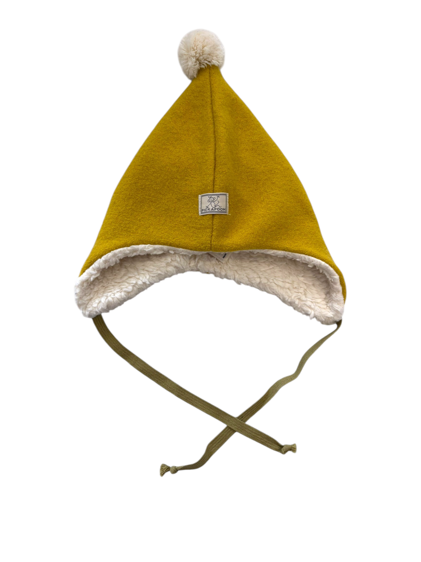 Pickapooh Unisex Mustard Wool Pompom Hat, 48 - second hand baby clothing