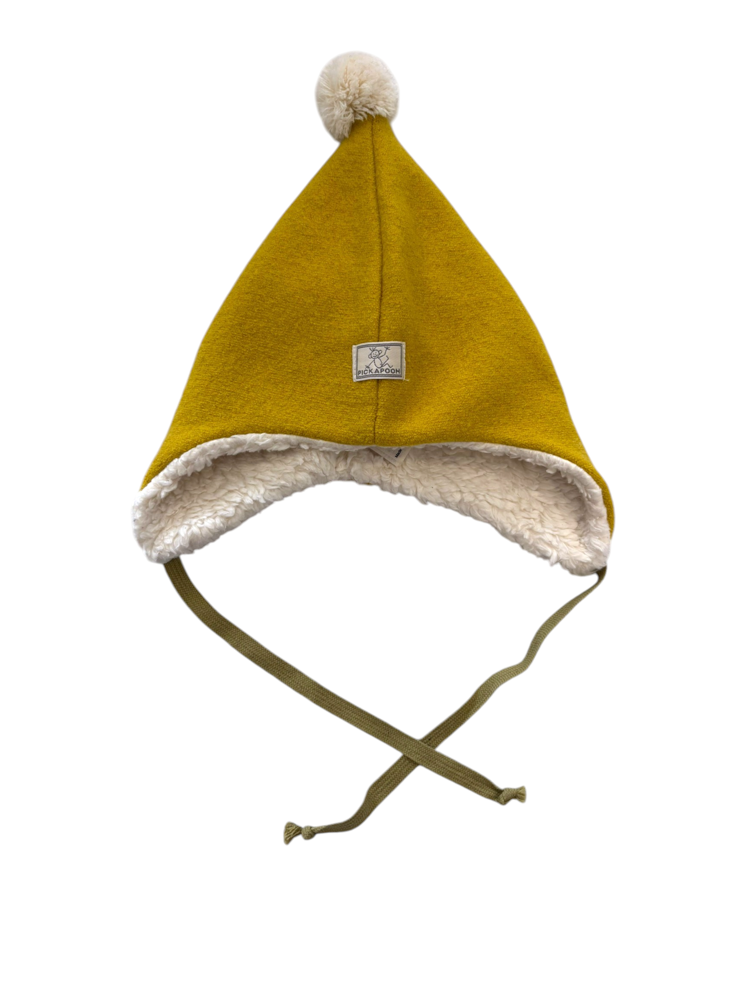 Pickapooh Unisex Mustard Wool Pompom Hat, 48 - second hand baby clothing