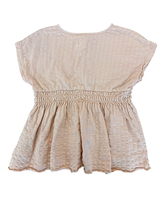 Play Up Girl Peach Seersucker Smocked Waist Top, 3Y - second hand baby clothing